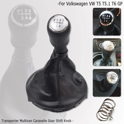Для Volkswagen VW Transporter T5 T5.1 Gp 2003-2011 T6 Автомобильная ручка переключения передач, рычаг переключения передач, кожаные чехлы, воротник