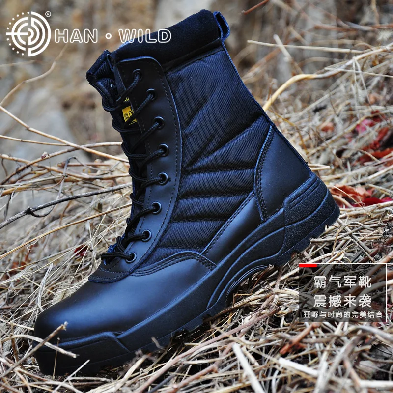 

Military Tactical Boots Men Breathable Canvas Lace Up Safety Casual Shoes Black Desert Combat Ankle Army Boot Mens