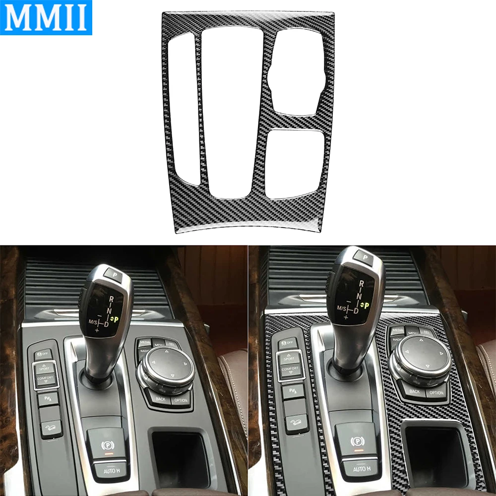 

For Bmw X5 X6 f15 f16 2014-2017 Real Carbon Fiber Gear Shift Panel Decorative Cover Car Interior Accessories Decoration Sticker