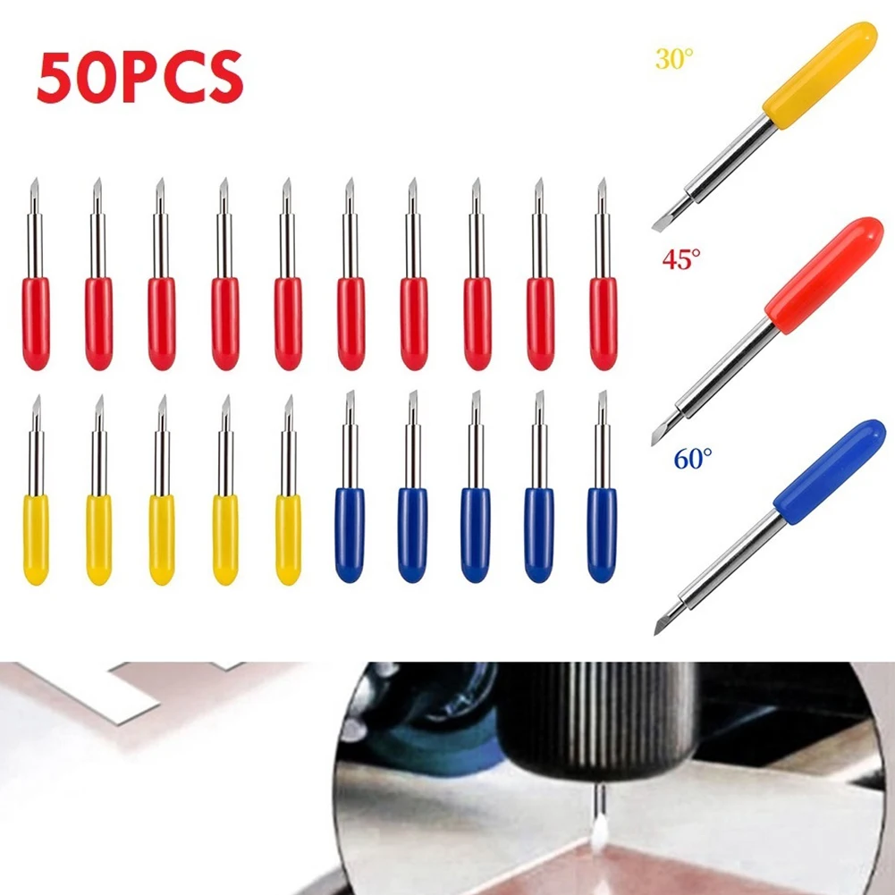 30/45/60 Degrees Plotter Blades For Roland Cricut Plotters Cutter Blade Power Tools Cutting Plotters Replacements Blade 50pcs