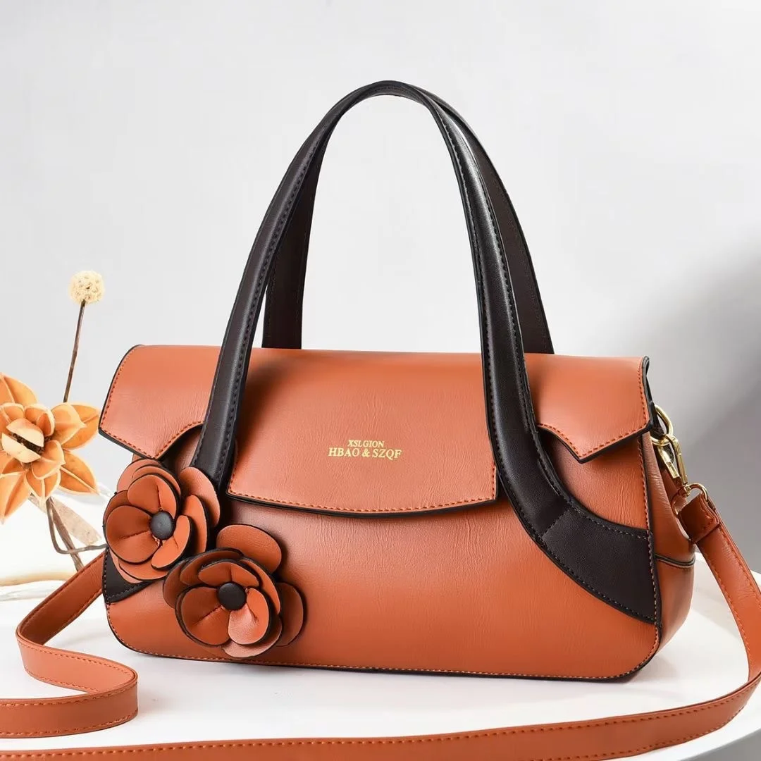 

Bag flower fashion women's bag trend large capacity handbag autumn and winter foreign style Single Shoulder Messenger Bag