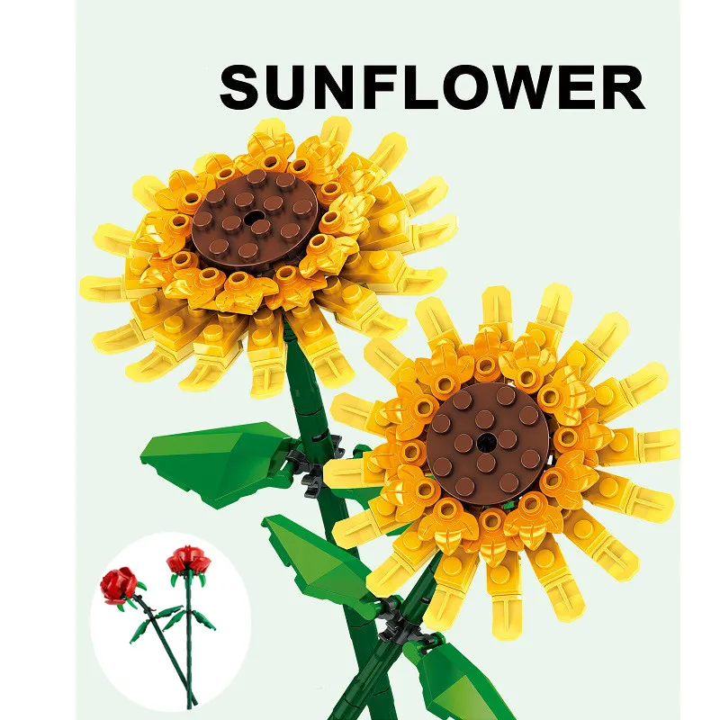 

Flower Bouquet Building Block Bricks DIY Toys Friends Pricness Kit Set Gift Creative Diy Building Block Home Decoration For Girl