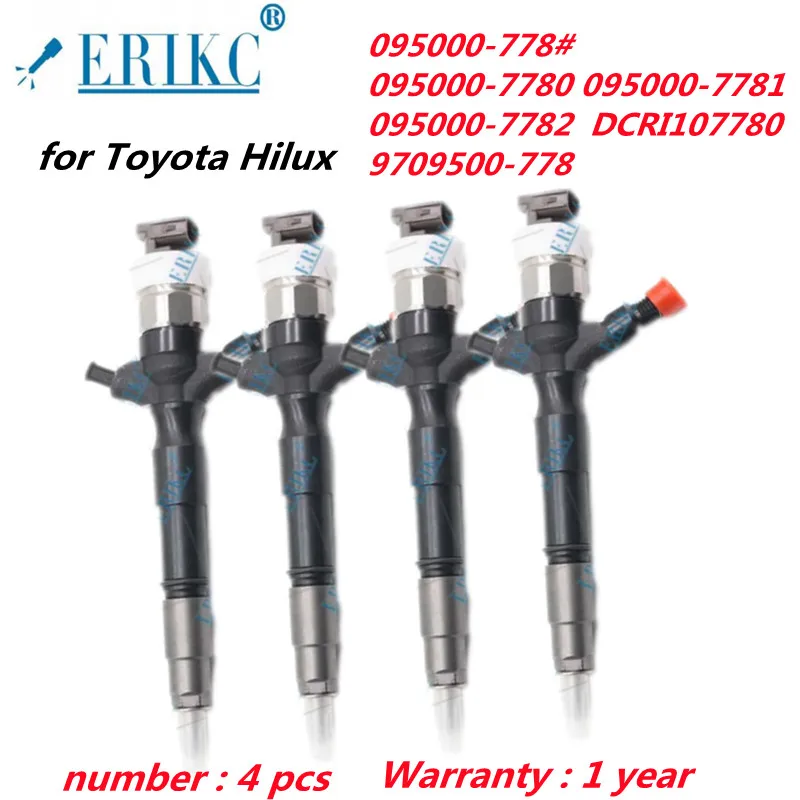 

ERIKC 4 шт. автомобильные аксессуары инжекторы 095000-7780 095000-7781 095000-7782 DCRI107780 9709500-778 для Toyota Hilux