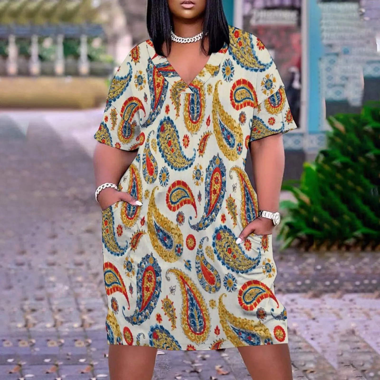 

Women y2k Dress Knee-Length Sexy Vintage Robe Casual Ldies Dresses Abstract Aesthetic 3d Printed Clothes Short-sleeve Beachwear