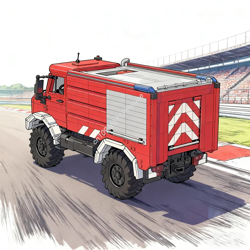 Фото 1154 шт. MOC UNIMOG FIRE TRUCK MODULE Техническая модель Строительные игрушечные блоки Архитектура Рождественский подарок Сборка DIY Кирпич День рождения №1