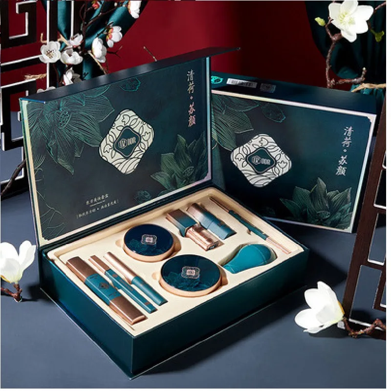 

Hua Dongfang Beauty Xizi Makeup Set National Style Gift Box Loose Powder Lipstick Nine Pieces Cosmetic Set Tanabata Gift Box