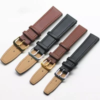 genuine leather watch strap 18mm 20mm watch band strap men women black brown color stainless steel buckle watch band accessories