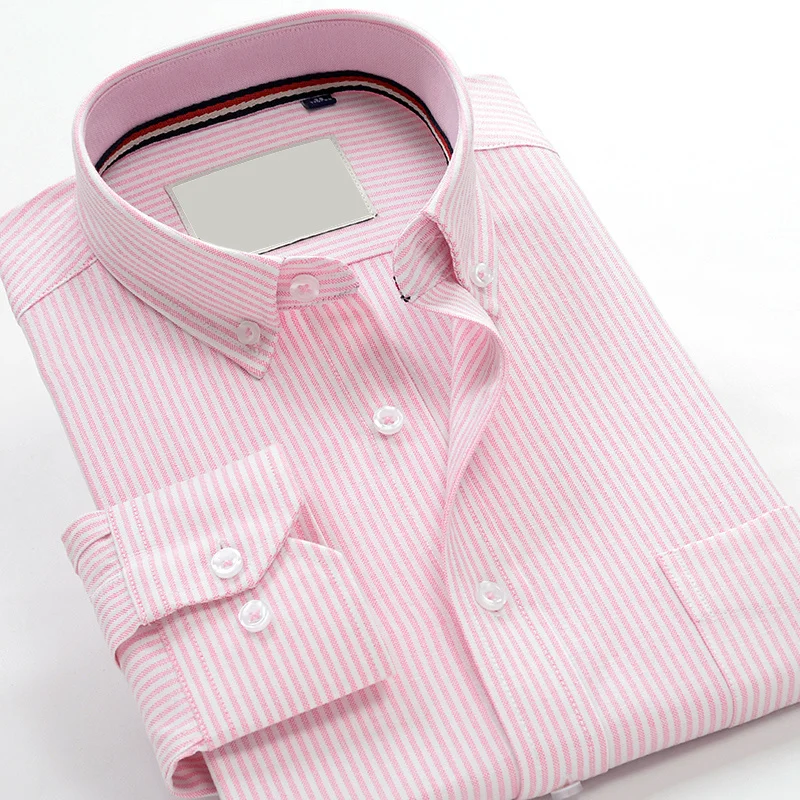 

arrival Striped Oxford cotton new high quality Mens formal shirts long sleeve super large obese plus size XXL-8XL