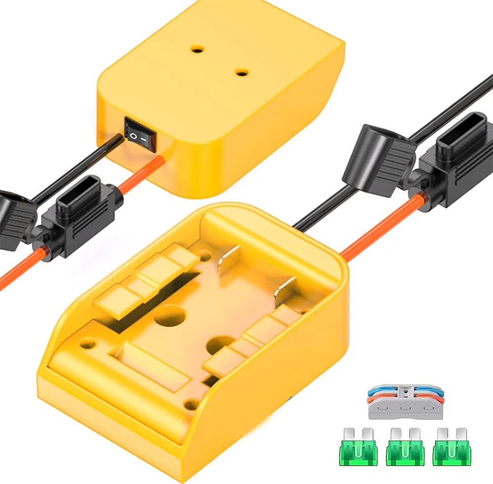 Power Wheels Adapter for Dewalt 20V Battery with Switch, Fus