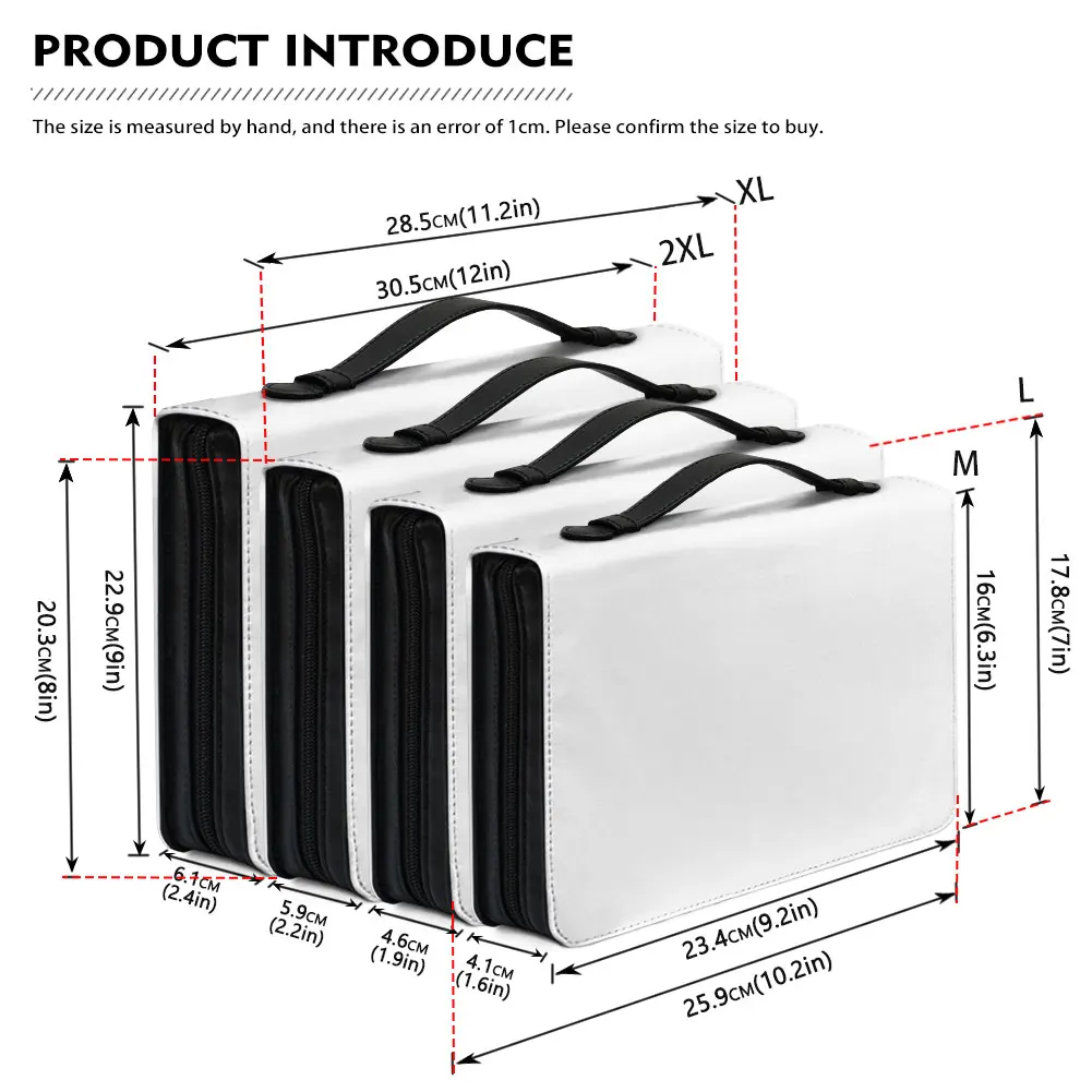 2023 Luxury PU Leather Bible Bag Cover Case Handbag For Women Storage Bags Study Book Holy Boxes Zippered Handle Paquete Bíblico