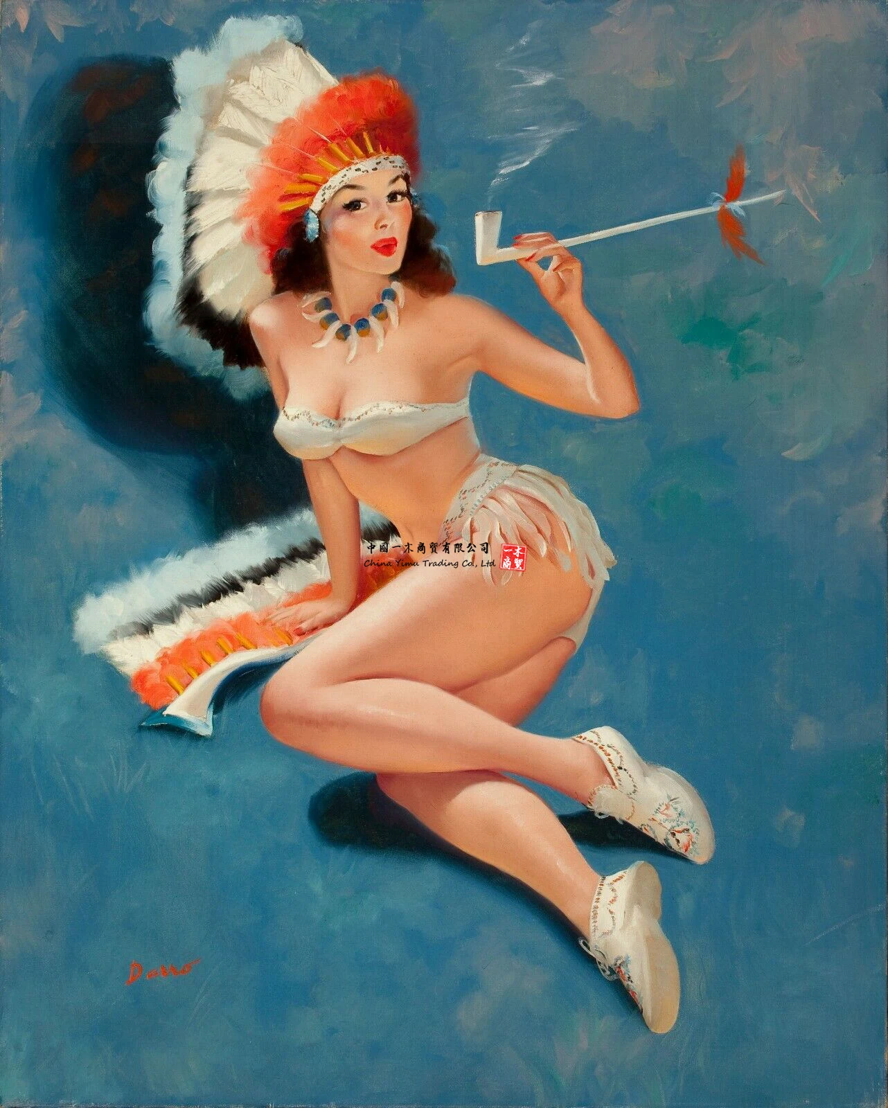 

1940s She's A Daisy Earl Moran Pin-Up Print Farm Country Girl Redhead Tattoo is Not A Crime Tin Sign Arm Art Girl Handle Tattoo