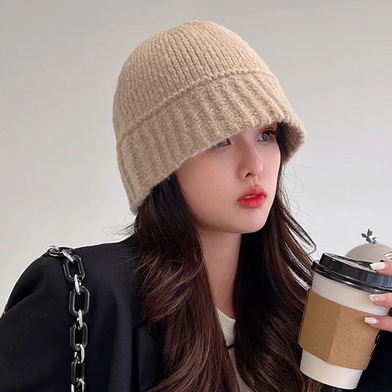 

Теплая вязаная Рыбацкая Кепка для женщин Зимняя Панама Повседневная Складная Панама шляпа женская уличная солнцезащитная Кепка