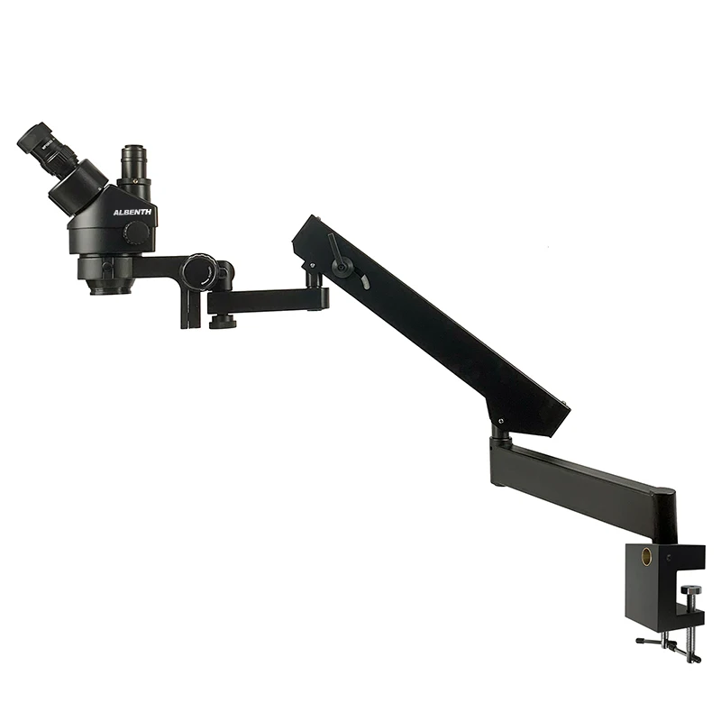 Тринокулярный стереомикроскоп Albenth 0 7X-4 5X с шарнирной подставкой C-Clamp