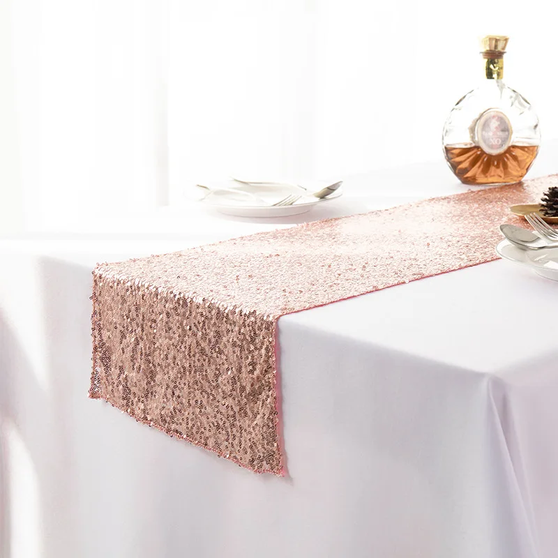 

180x30 см блестящие скатерти для стола, розовое золото, блестящий чехол для стола, домашний декор, украшение для свадьбы, дня рождения, вечеринки, девичника, стола