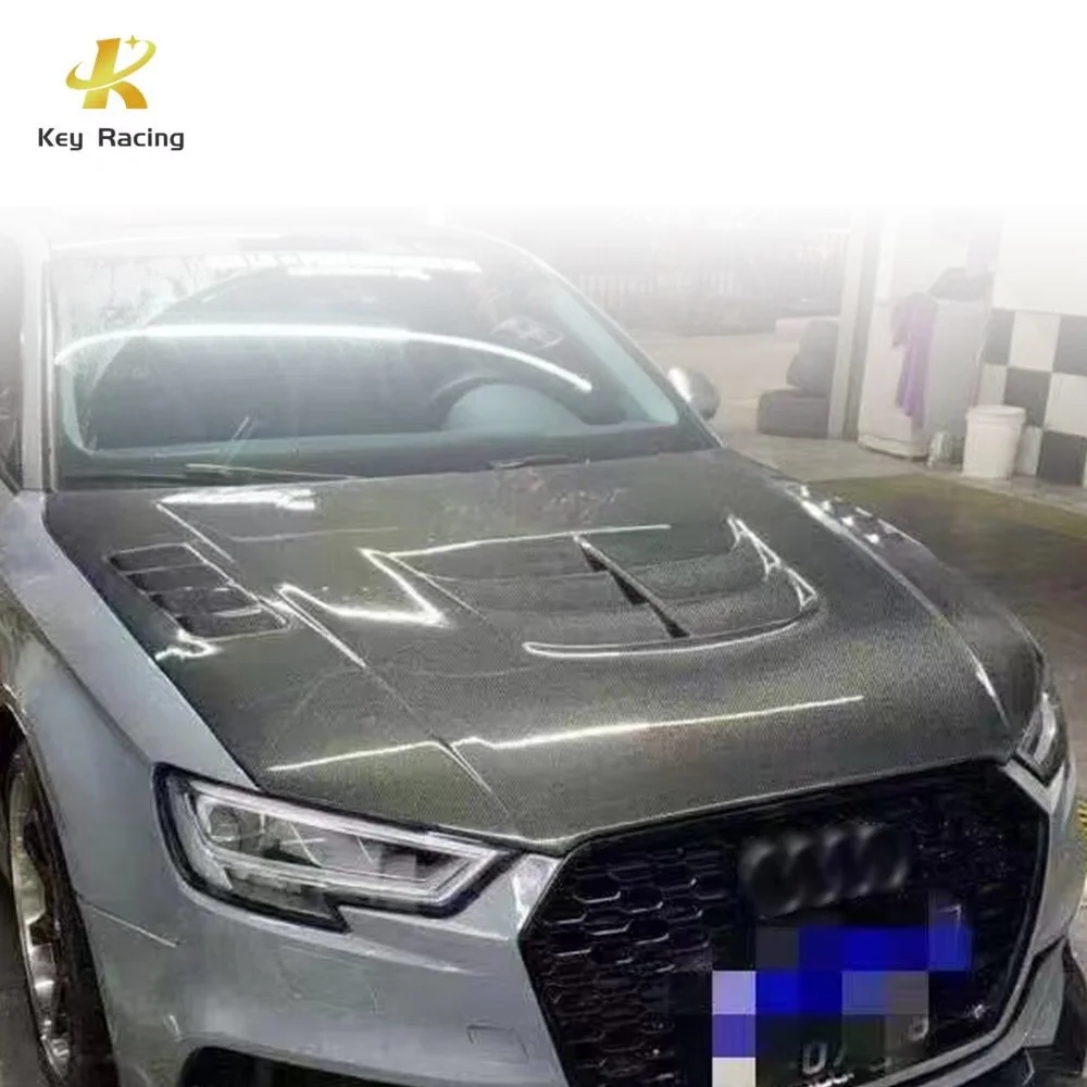 Передняя крышка RS3 из углеродного волокна в стиле V капота двигателя для Audi A3 2013-2018
