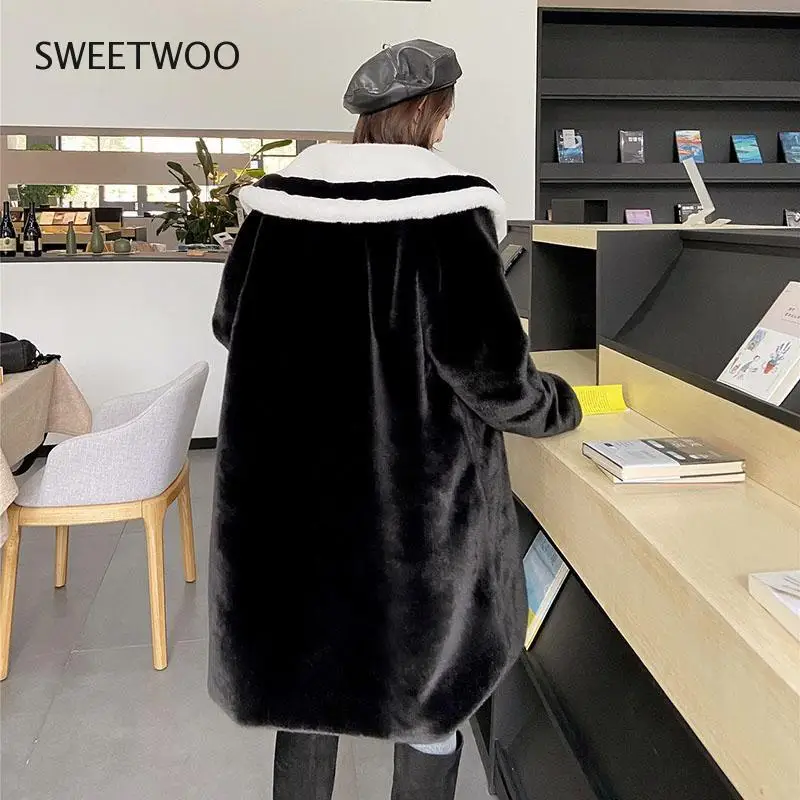 Faux Fur Fashion Female Mink Temperament Fleece Fur Coat 2021 New Winter Casual Thick Warm Women Fur Coat High Quality Slim