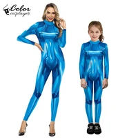 color cosplayer matching outfits 3d printed zentai cosplay costume parent childpurim carnival suit sexy bodysuit spandex catsuit