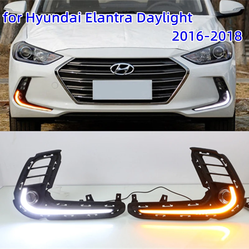 

Car LED Drl Daytime Running Light for Hyundai Elantra 2016 2017 2018 Fog Lamp 12V Daylight