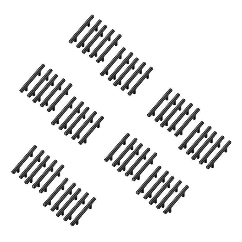 

50 Pack 5 Inch Cabinet Pulls Matte Black Stainless Steel Kitchen Cupboard Handles Cabinet Handles 5 Inch Length