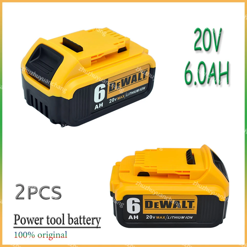 

100% Original For DeWalt 20V 6000mAh Rechargeable Power Tools Battery with LED Li-ion Replacement DCB205 DCB204-2 DCB206