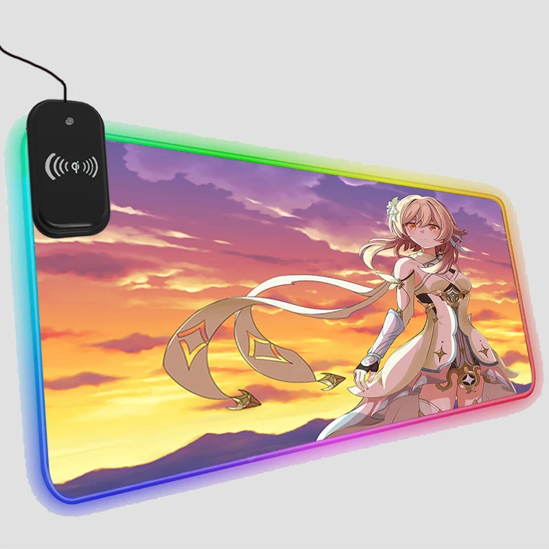 

Беспроводной игровой коврик для мыши со светодиодсветодиодный подсветкой