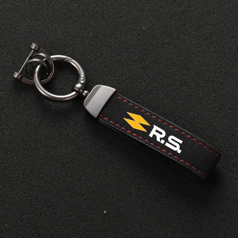 

Замшевый автомобильный брелок с металлической пряжкой, бизнес-подарок с логотипом, брелок для Renault RS Clio Scenic Logan Megane Koleos Sandero Safrane