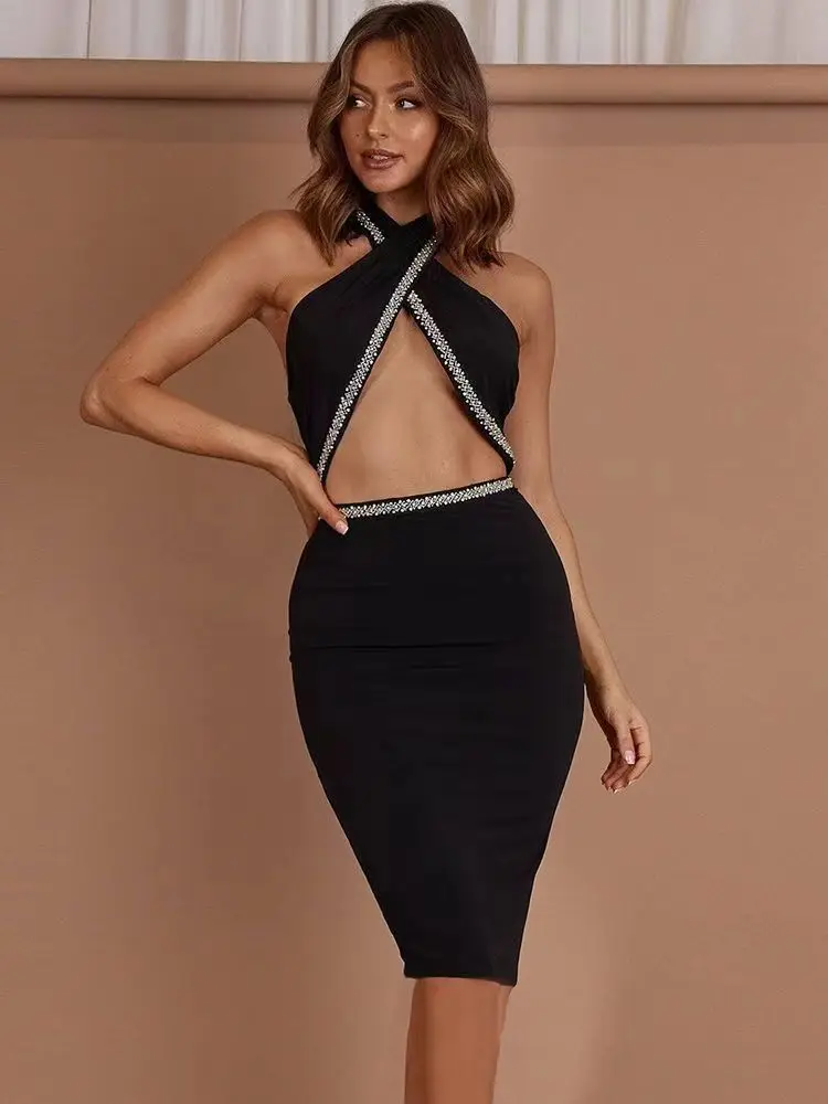 

High Quality Fashion Sexy Bodycon Mini Bandage Dress Women Elegant Luxury Birthday Evening Cocktail Party Prom Dresses Vestidos