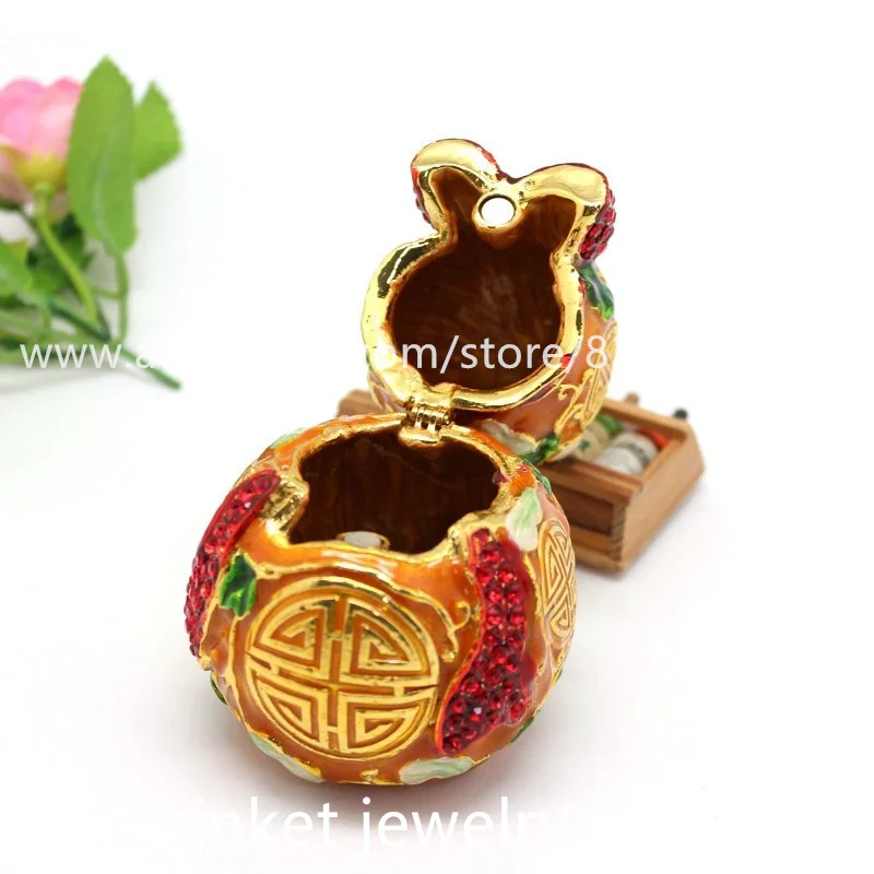 Collectible Calabash Trinket Jewelry Fengshui Cucurbit Metal Home Gourd Craft Dispplay 1 pc