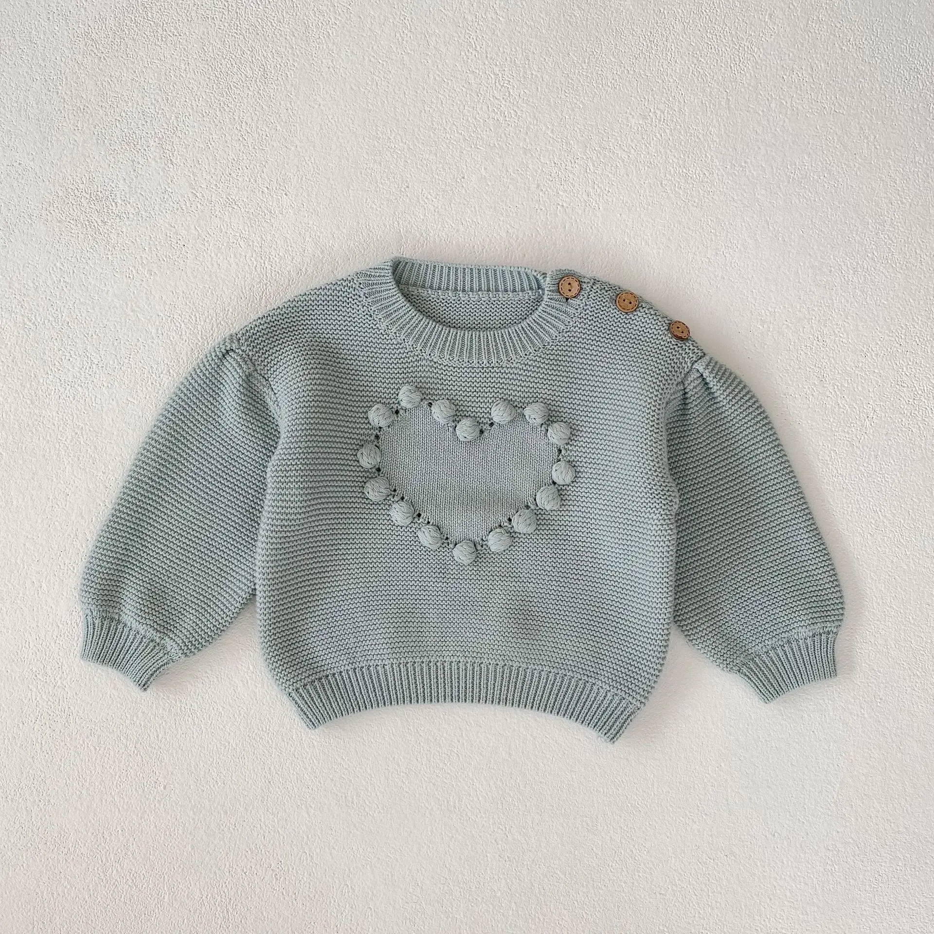 

Autumn Winter Clothes Newborn Girl Baby Knit Pullover Shirt Boy Infant Knitted Solid Casual Sweater Kid 100% Cotton Love Tops