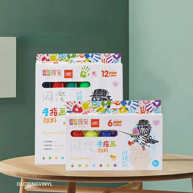 

6colors/12colors Shiny Finger Painting Pigment Set Children's Washable Candy Color Paint Gouache Gift