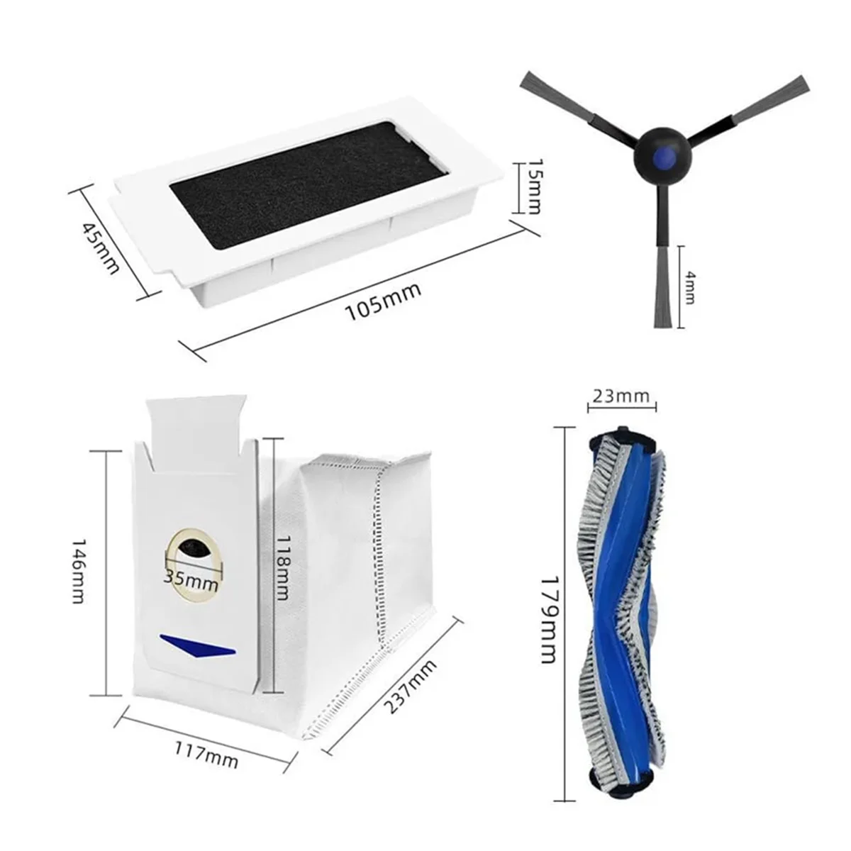 Аксессуары для робота-пылесоса ECOVACS DEEBOT T30 Omni/T30 PRO Omni боковая щетка фильтр Hepa ткань