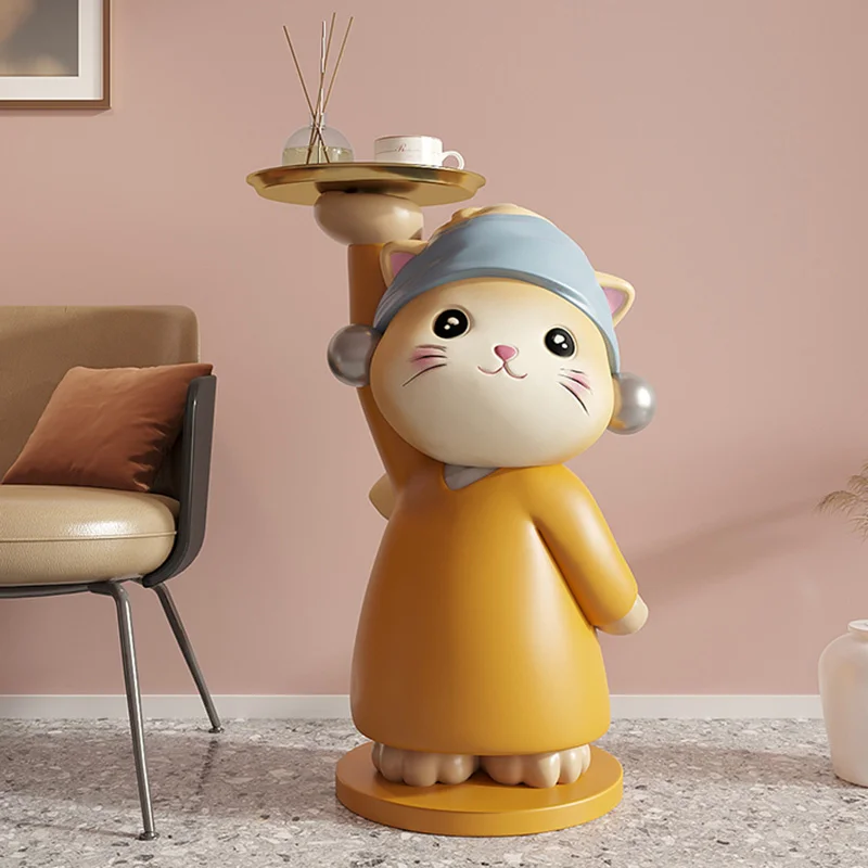 

Домашний современный декор, фигурка кота из мультфильма, Статуэтка из смолы, поделки, большой напольный лоток, украшение, креативный подаро...