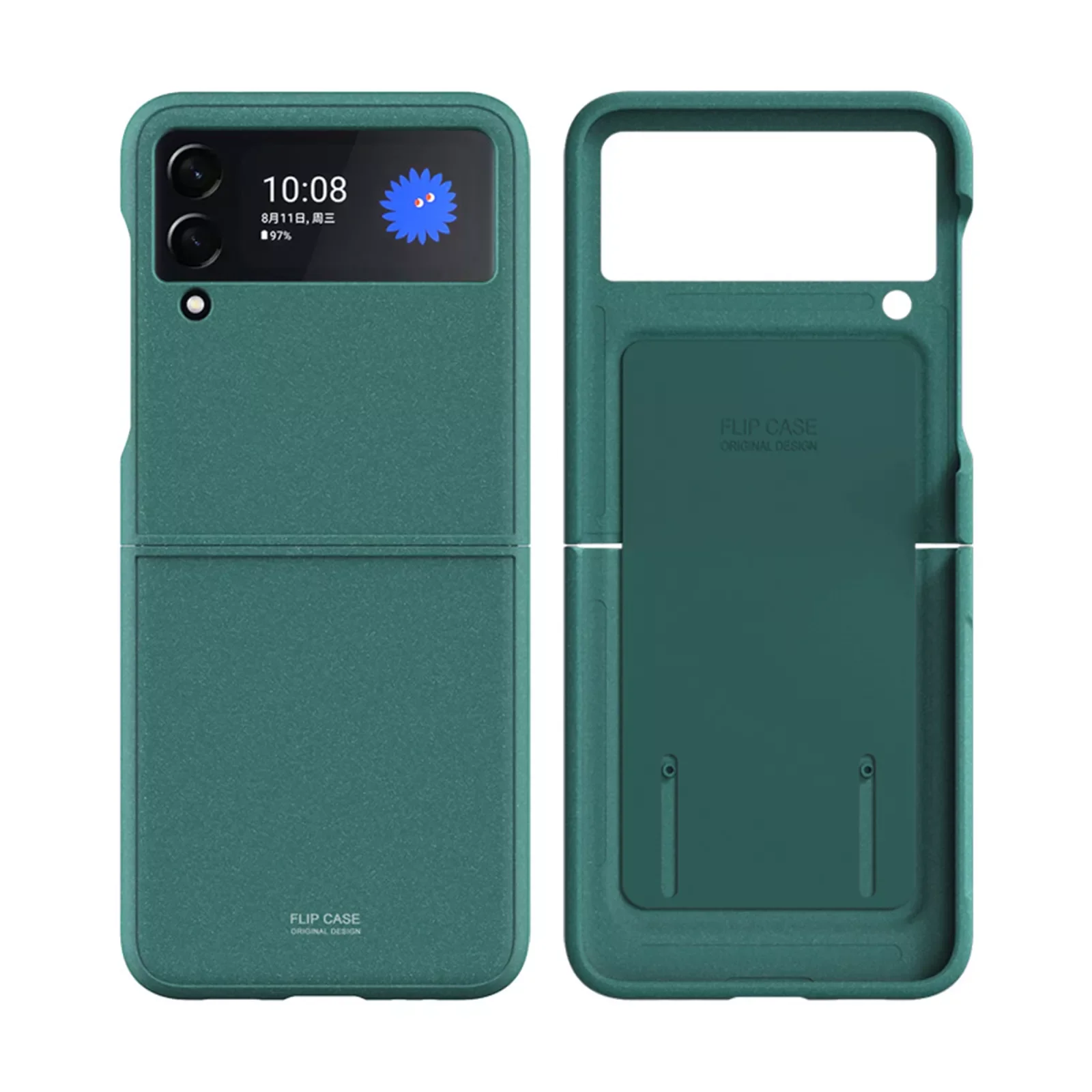 

For Z Flip 3 5G Case [Hinge Protection Technology] Designed Fluffy Paint Texture Rock Sand PC All-inclusive Phone Case