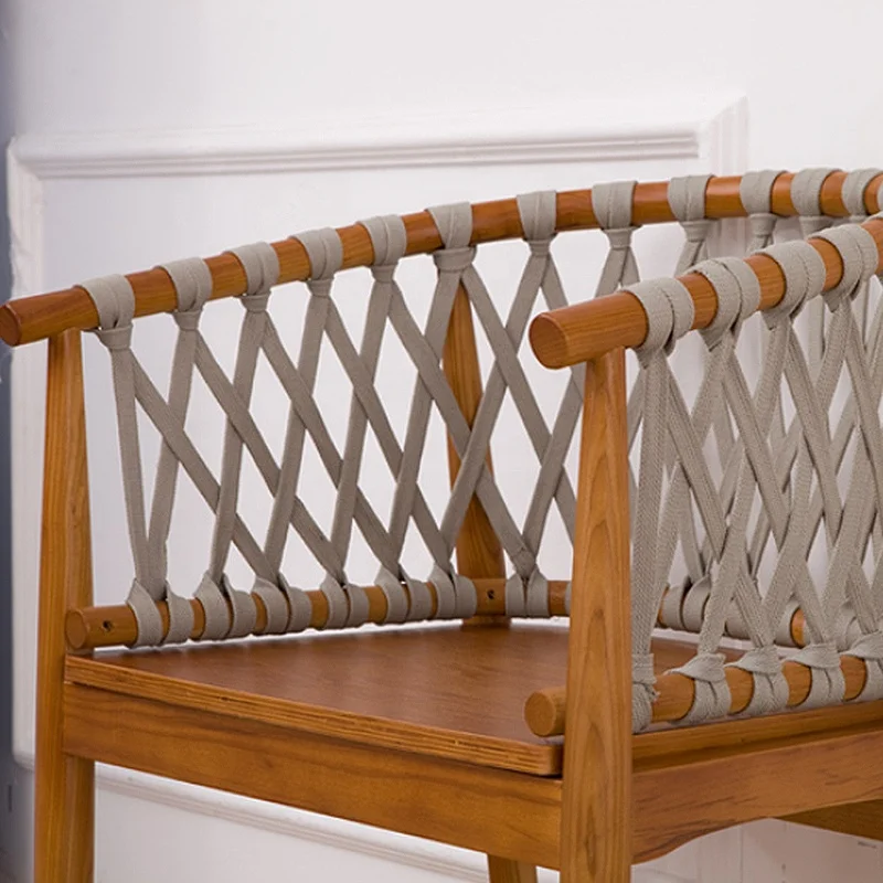 Дизайнерское уличное садовое обеденное кресло ginissa Nordic Hotel Ресторан Teak Ashwood Rope