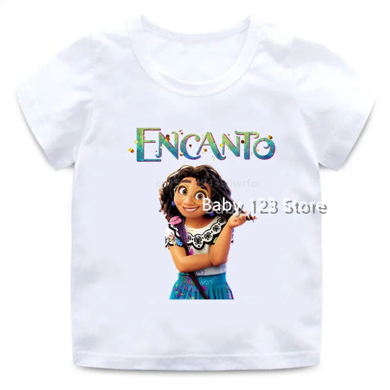 

New Encanto Mirabel Graphic Cute Girls Clothes Disney Kawaii Kids Funny T-Shirts Baby Boys T shirt Fashion Children Tops