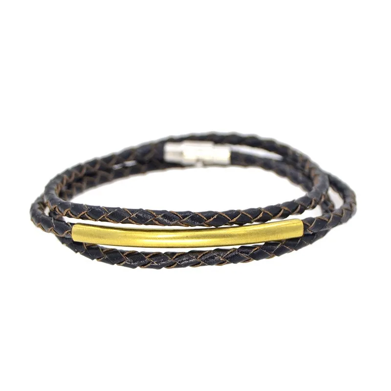 Оптовая продажа недорогой многослойный винтажный Ретро-браслет коричневого