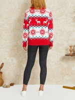 women christmas sweater long sleeve jacquard reindeer tree snowflake turtleneck knitwear ladies loose knitted pullovers