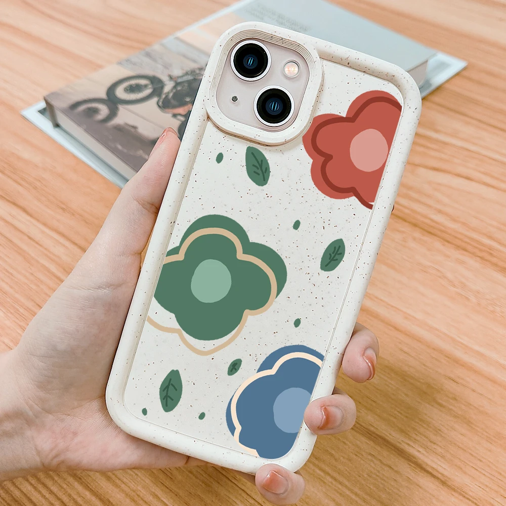 

Cartoon Floral Case for IPhone 14 13 12 11 ProMax Plus XR XSMax Shockproof Soft Silicone Cover for IPhone 7 8 SE Luxury Fundas