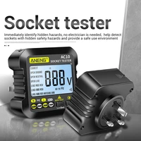 aneng digital power socket tester voltmeter ac10 90 250v portable polarity check detector battery powered testing device