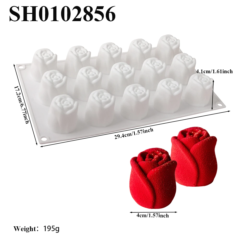 

Силиконовая форма для торта "Роза", 15 ячеек