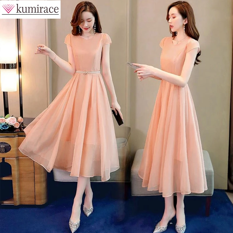 

Sexy Lace Elegant Dresses for Women 2022 Korea Summer Sundress Belt Decorative Robe Short Sleeved Party Dress Female Vestido
