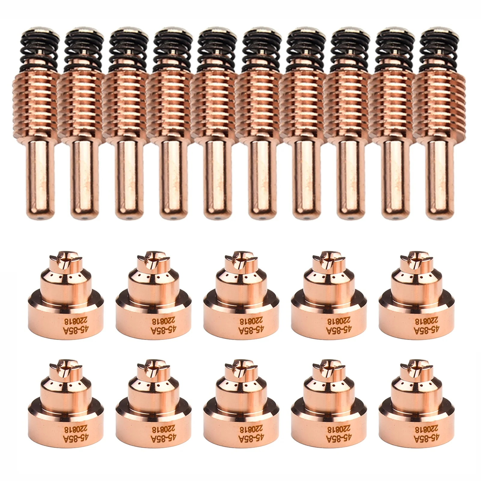 

Bundle Deal 10Pcs 220842 Plasma Electrodes, 10Pcs 220818 Plasma Nozzles, Ideal for Plasma cutting torch Consumables