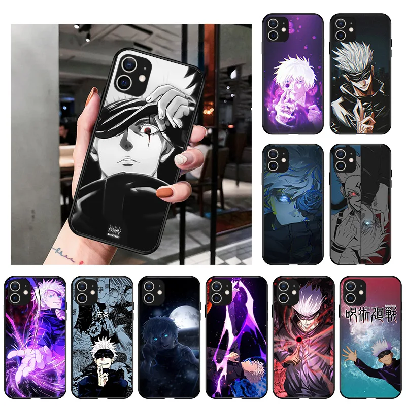 

Gojo Satoru Jujutsu Kaisen TPU Soft Black Phone Case For iPhone 13 12 11 Pro XS Max X XR 7 8 6 6S Plus 12 13 Mini SE 2020 Cover