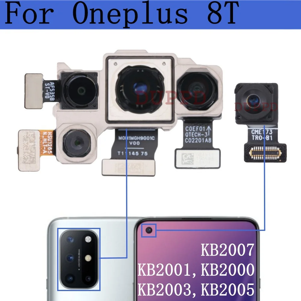 

Задняя фронтальная камера для Oneplus 1 + 8T стандартная оригинальная задняя основная широкая Фронтальная маленькая Фронтальная камера модуль ремонта запасные части