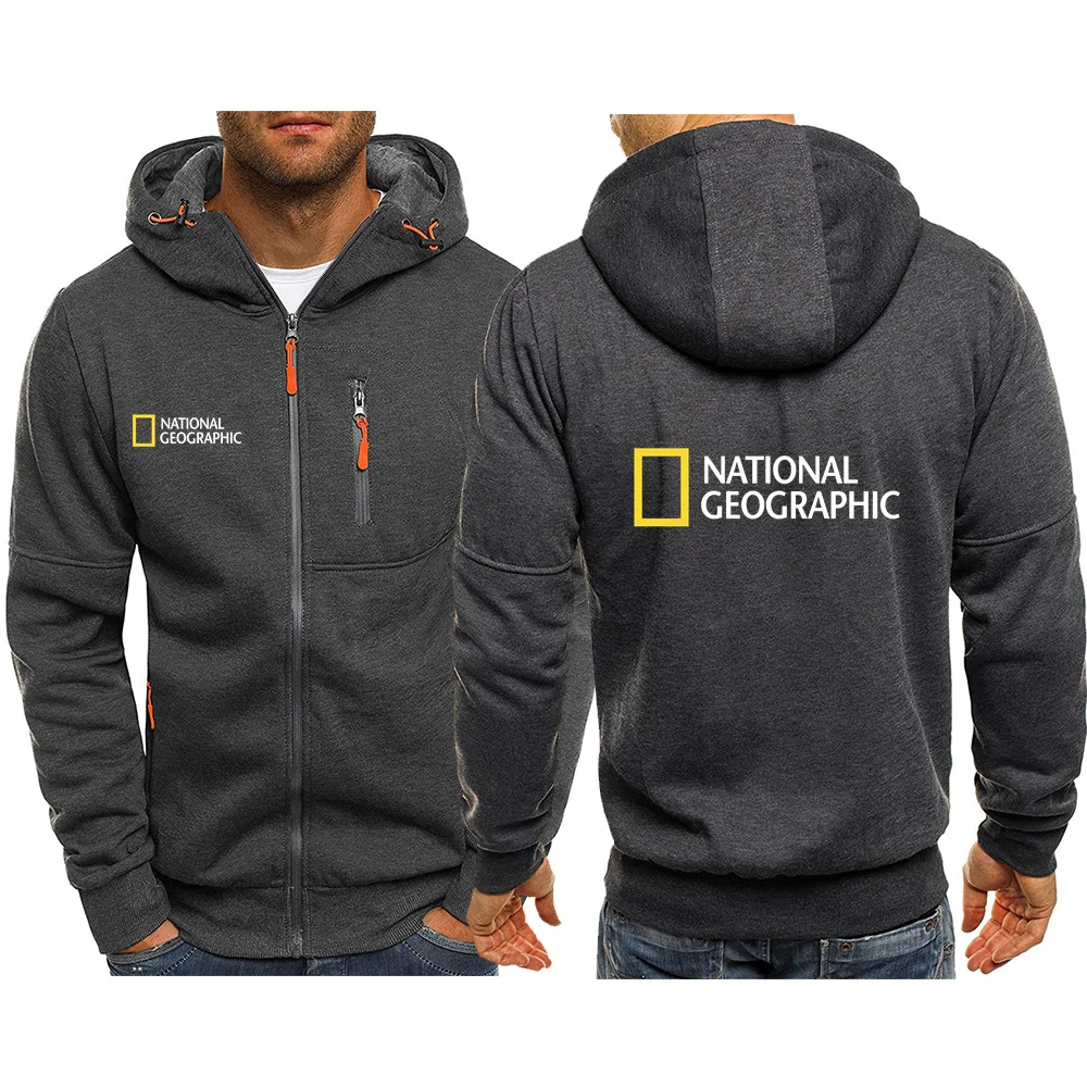 

Harajaku Mens National Geographic Sports Sweatshirts Long Sleeve Zipper Cotton Male Spring Hoodies Casual Solid Mens Sweatshirts