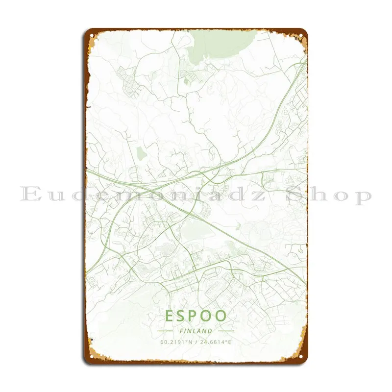 

Металлический знак, Финляндия, Эспоо, гостиная, забавный стиль, фотопостер