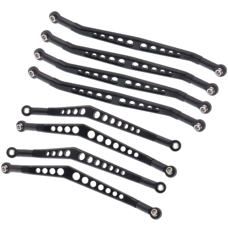 

8PCS CNC Metal Linkage Set Upper And Lower Suspension Link Rod For 1/10 RC Crawler Axial Wraith 90020 90018 90031