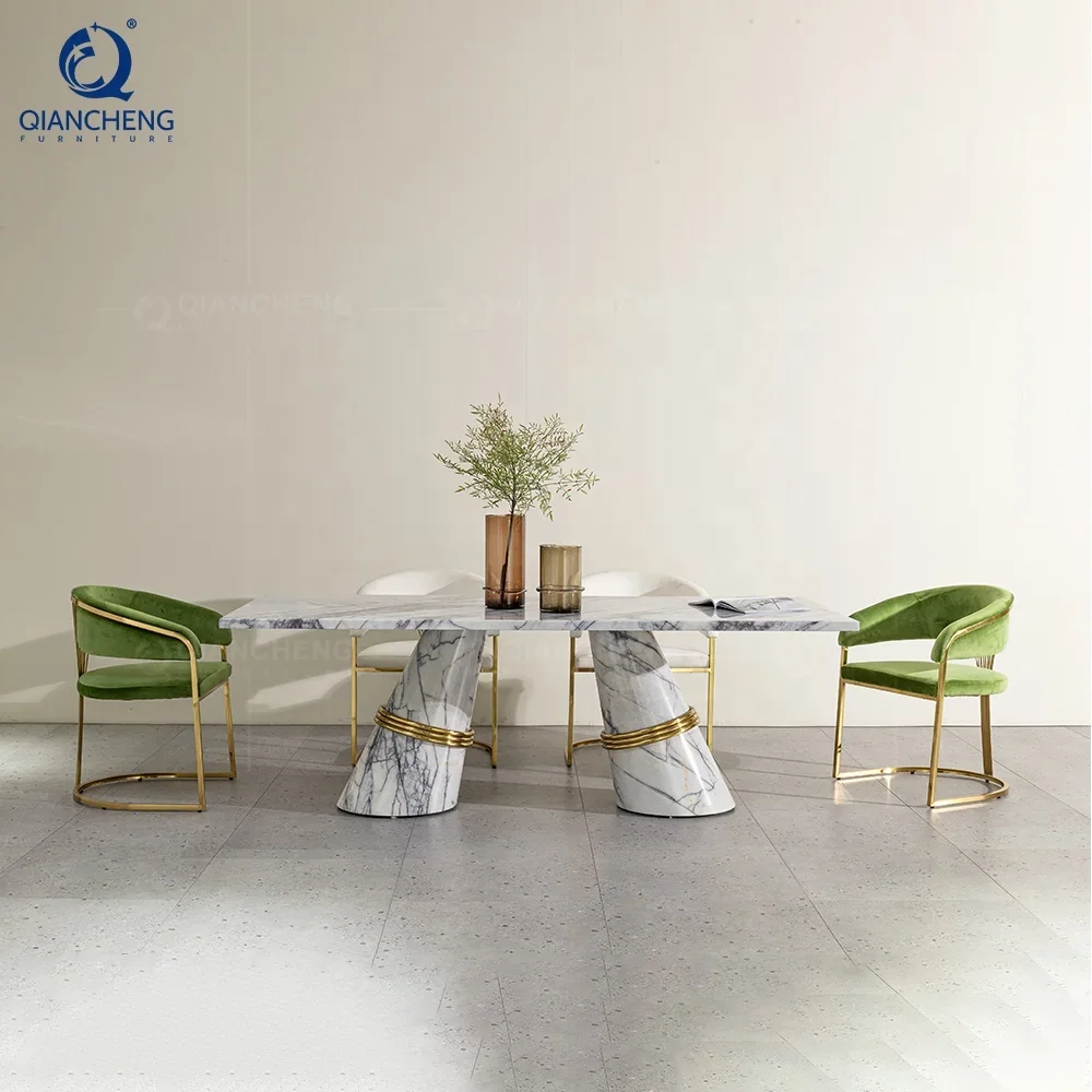 Оптовая продажа обеденный стол из мрамора в европейском стиле для ресторана 12
