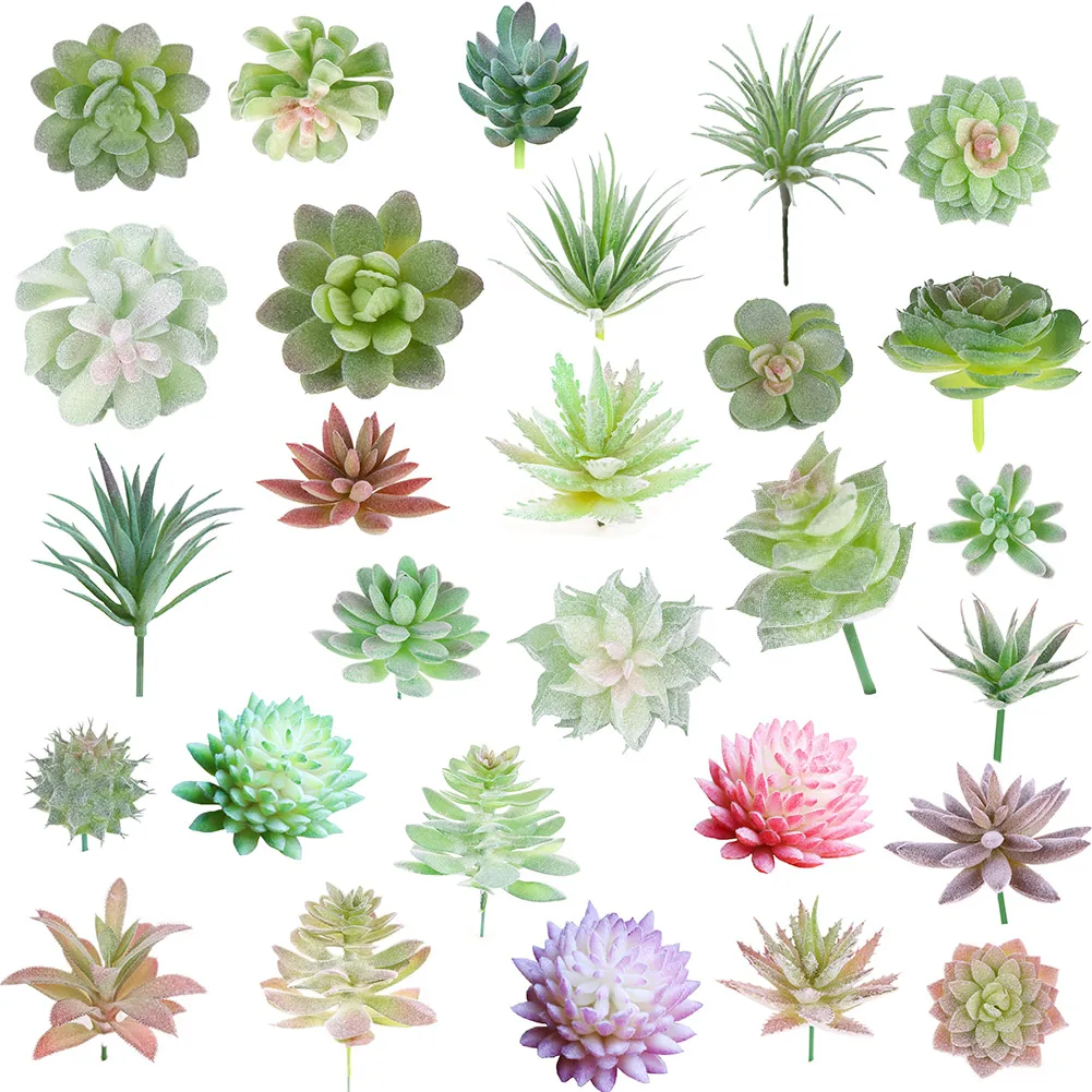 

Artificial Succulents Plant Simulation Fake Mini Succulents Potted Plant Miniature Fake Plants Faux Succulents Home Office Decor