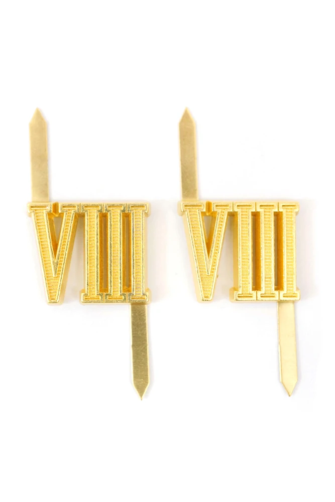 

WWII German Shoulder Boards cyphers Gold VIII Breslau 18mm 2pcs